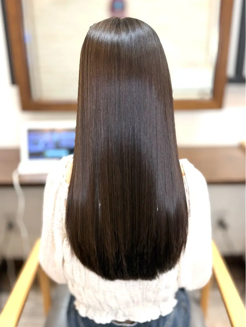 ロング 縮毛矯正 鞍馬口Allergo 井上健太のヘアスタイル