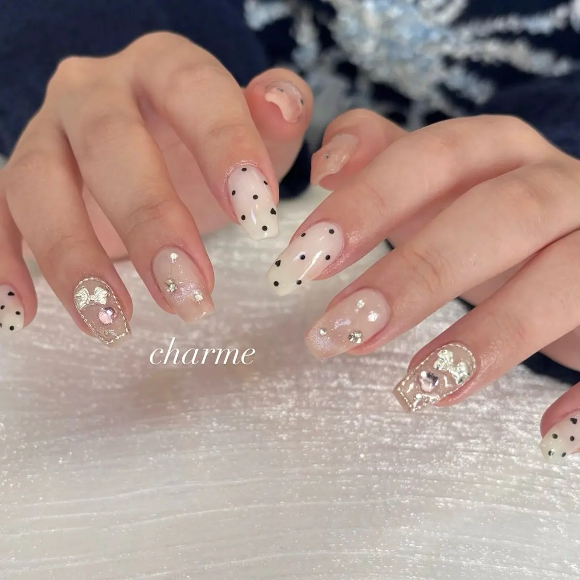 ネイル ジェルネイル ワンホンネイル 冬ネイル ハンドネイル charme nailのネイルデザイン