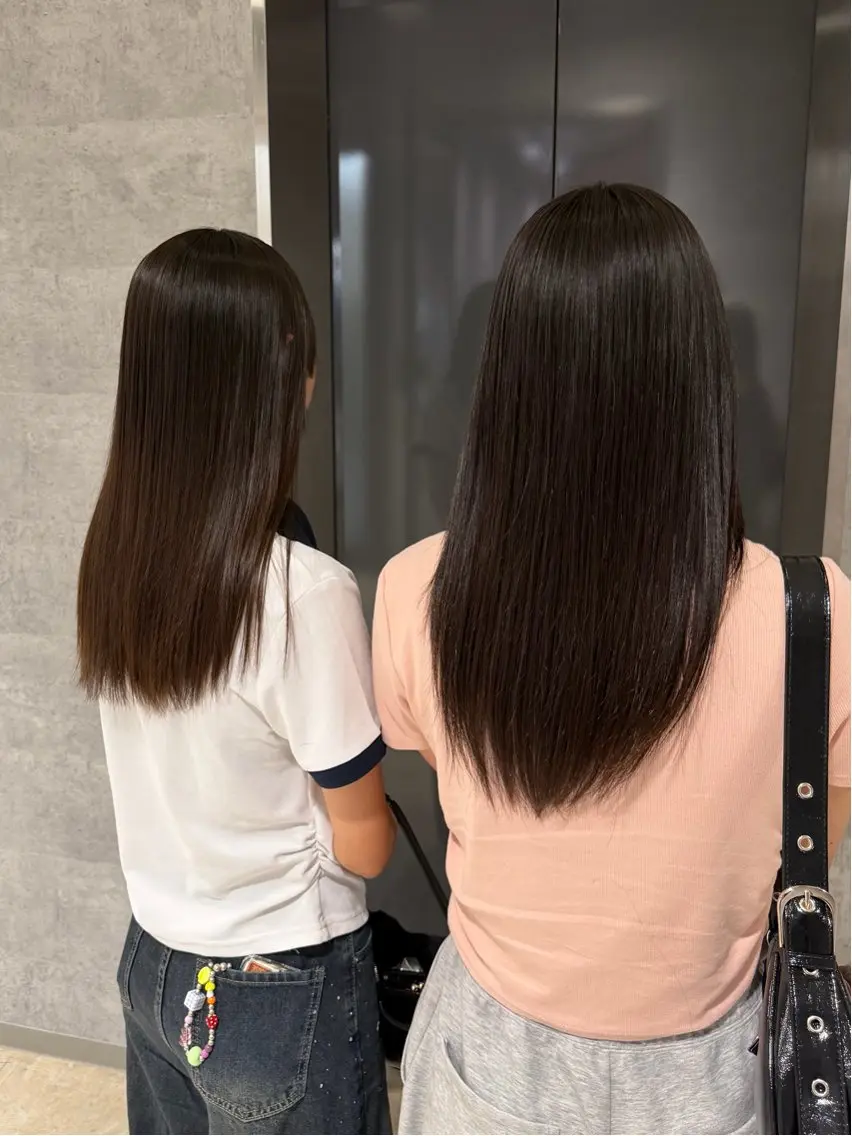 ロング カラー ヘアアレンジ アッシュ 黒髪 ブリーチ ブルーカラー ブルーブラック カット 縮毛矯正 トリートメント ヘアセット 大宮‎縮毛矯正🩵 レイヤー　佐藤和のヘアスタイル