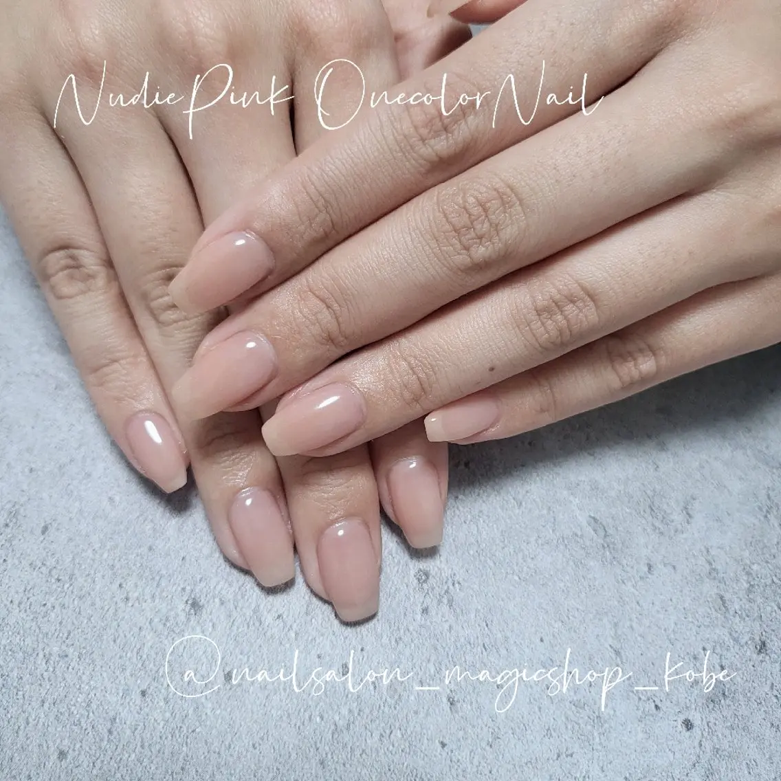 ネイル ジェルネイル オフィスネイル ワンカラーネイル ピンク ソフトジェル ハンドネイル Nailsalon MagicShopのネイルデザイン