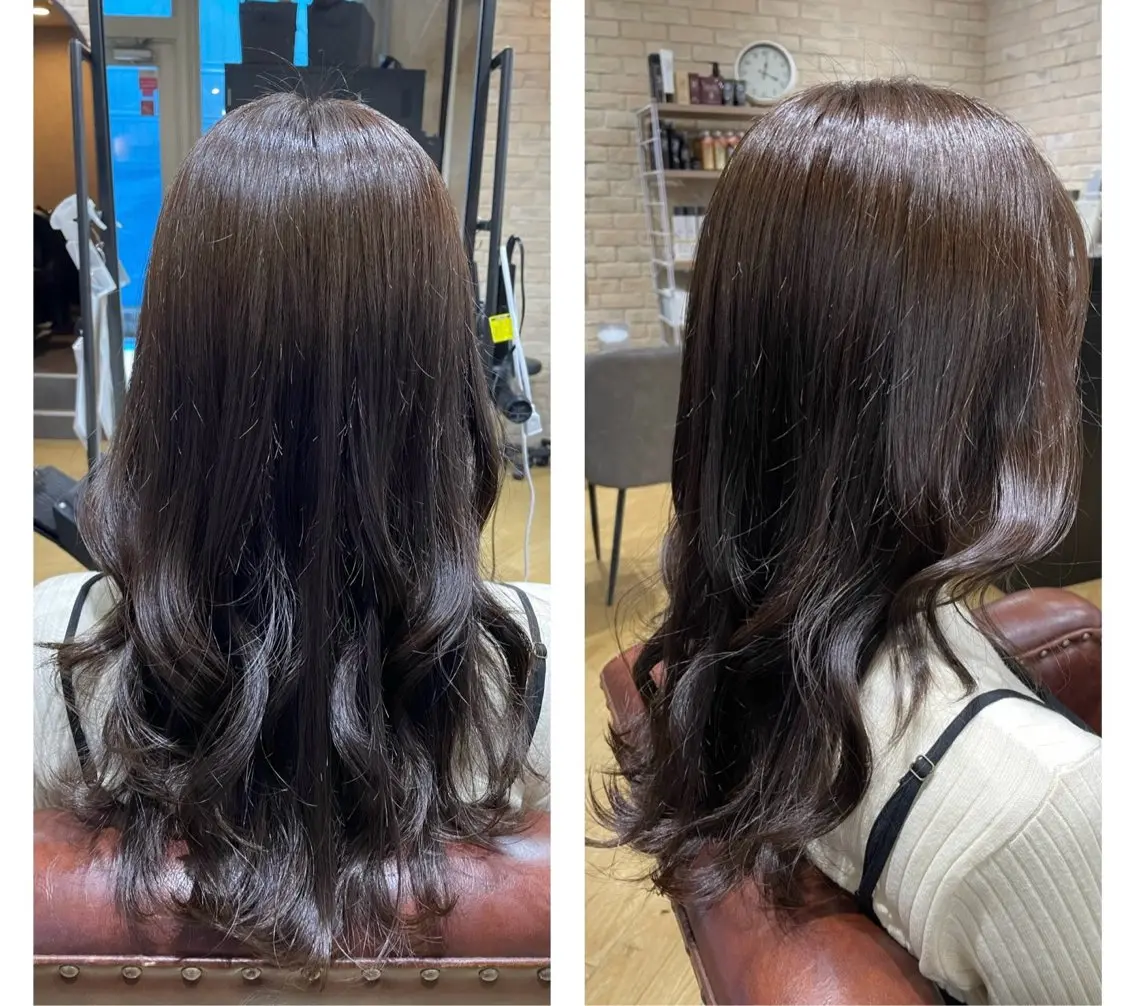 ロング 顔まわりレイヤー 顔周りカット レイヤーカット MIKU ナチュラルヘア✂️✨のヘアスタイル