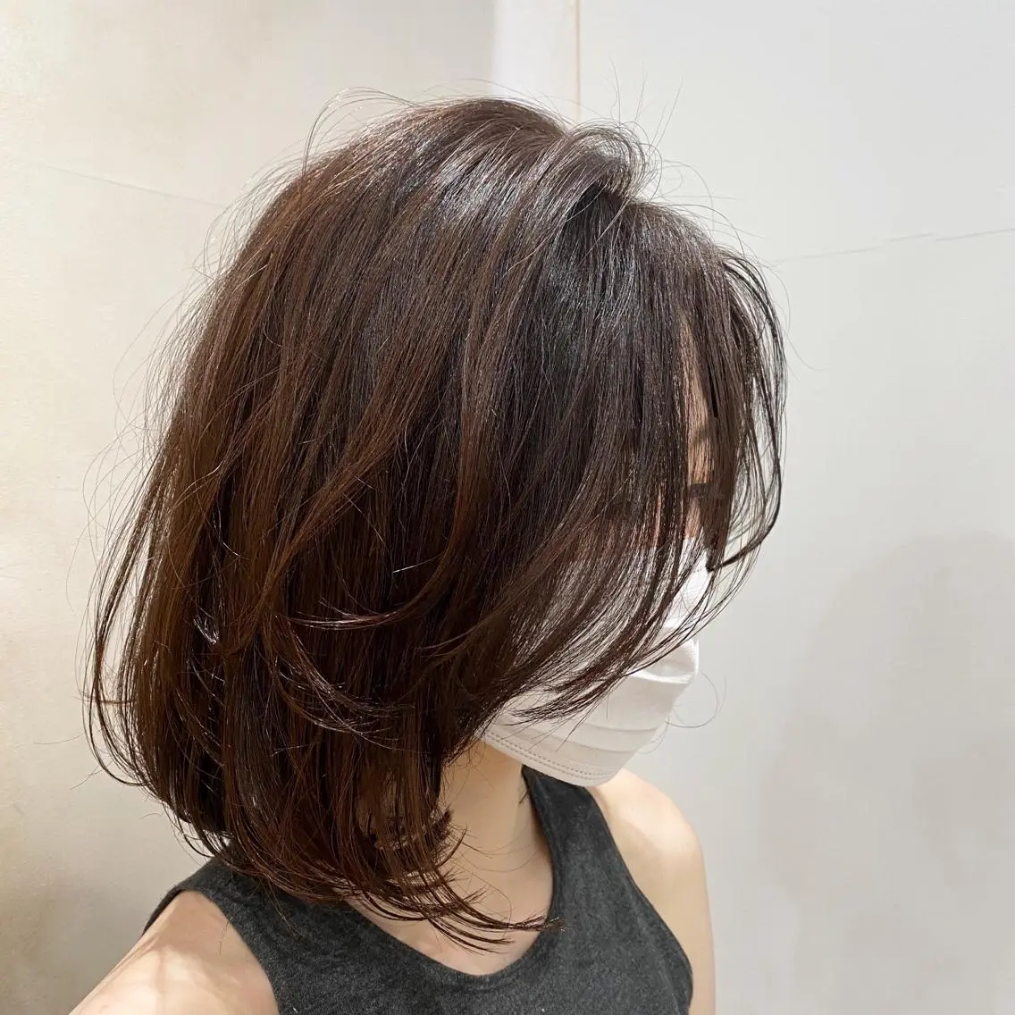 ミディアム 顔まわりカット🌟 くびれヘア/寺門遥輝のヘアスタイル