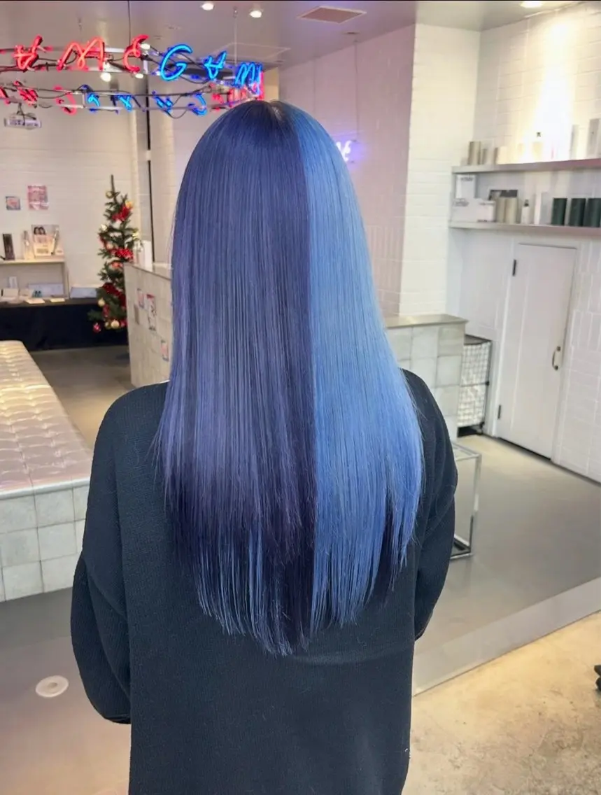 ロング ボブ エクステ 外国人風カラー レイヤーカット ヘアカラー エクステ MiRI💜地毛級 エクステ✖似合わせ技のヘアスタイル