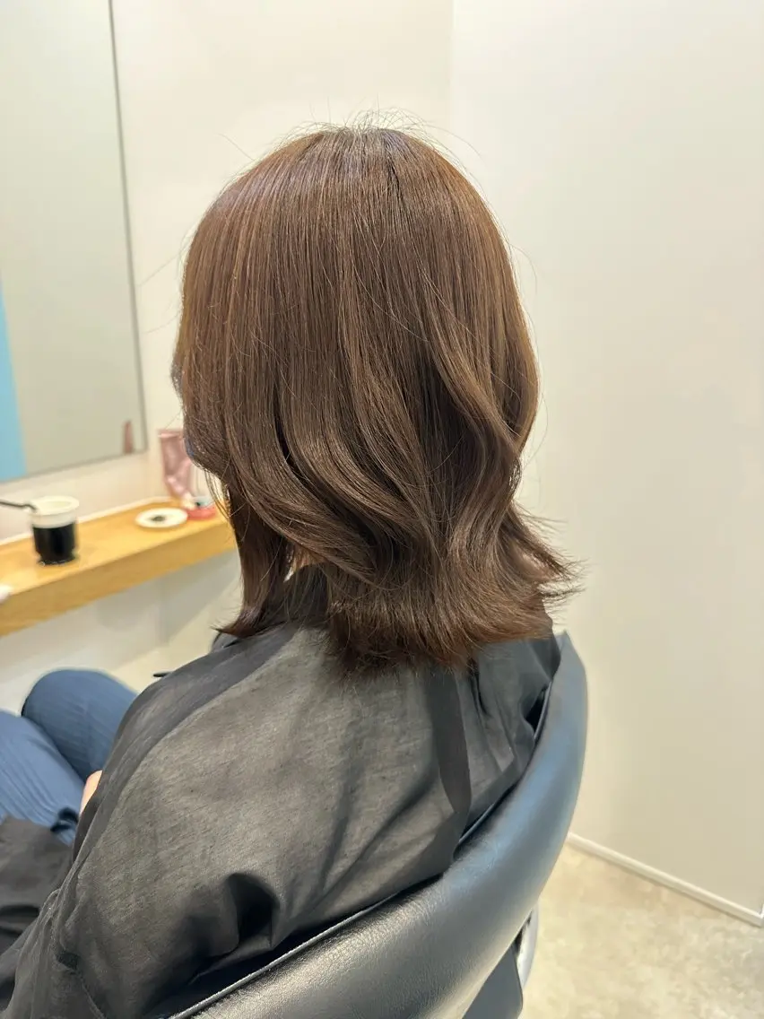 ミディアム カラー カット ヘアカラー トリートメント レイヤー/ナチュラル 💐nao.のヘアスタイル