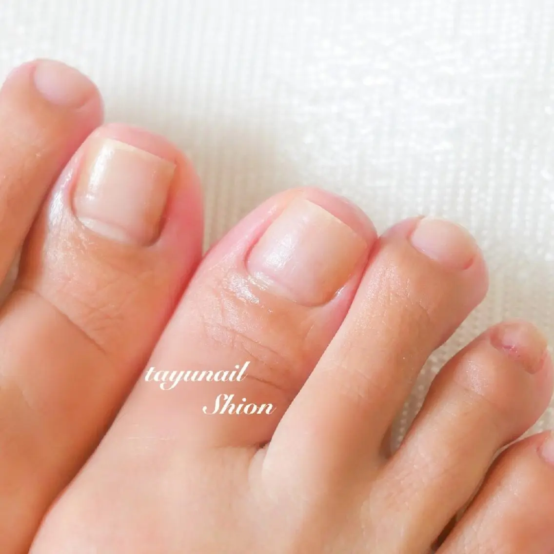 ネイル ブルー フットネイル ジェルネイル パラジェル ネイルサロン 【たゆnail】のネイルデザイン