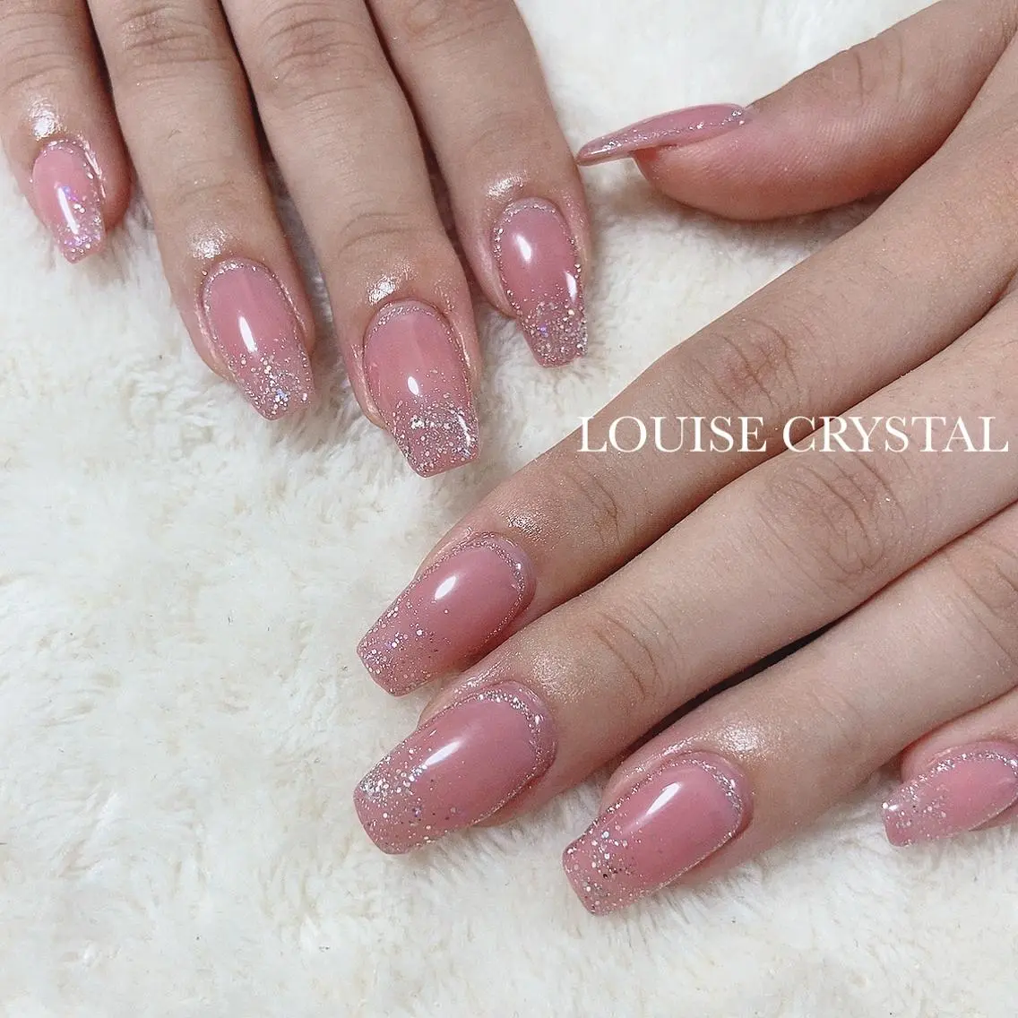 ネイル ラメ(グリッター) ハンドネイル LOUISE CRYSTALのネイルデザイン