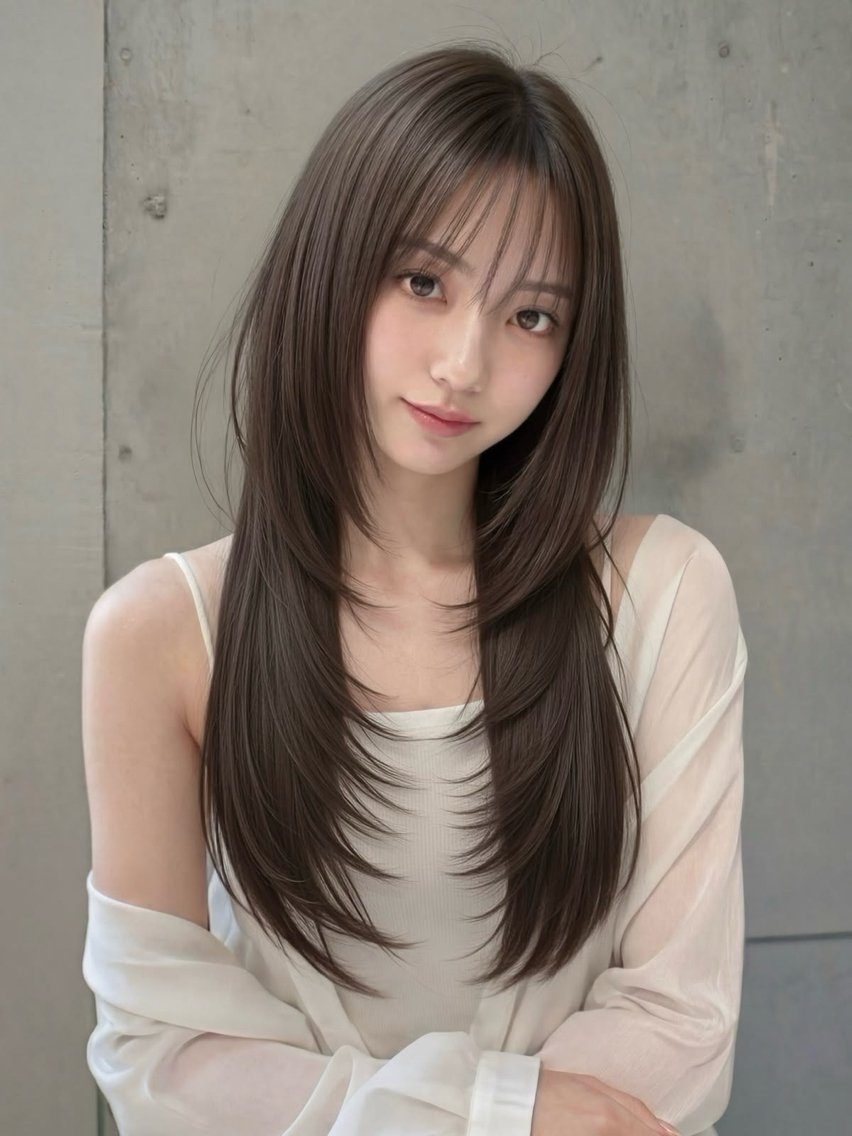 ロング ヘアカラー トレンドカラー✨髪質 改善✨羽柴幸生のヘアスタイル