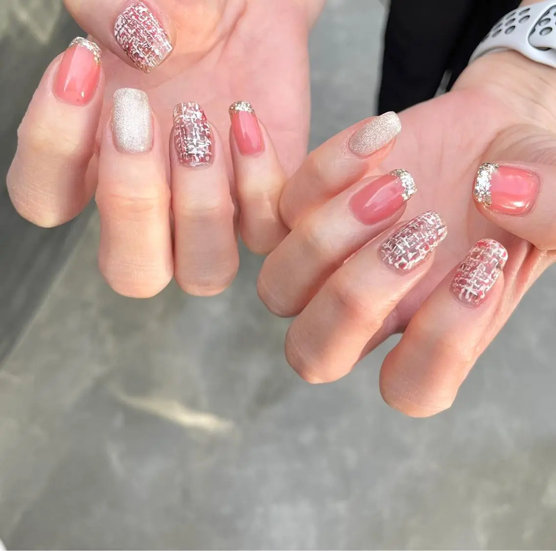 ネイル ツイードネイル atelier elsol.のネイルデザイン