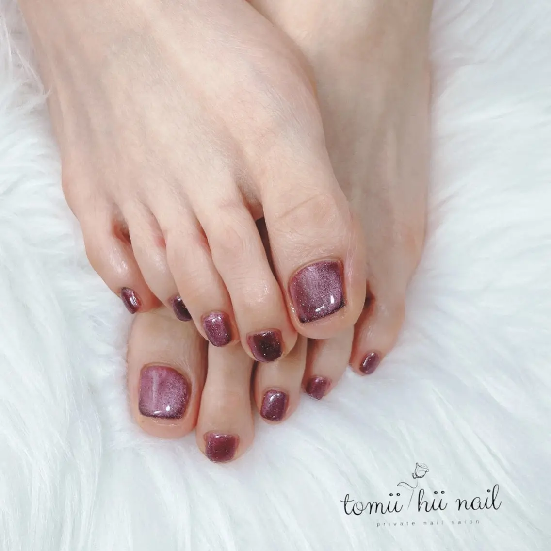 ネイル フラッシュネイル フットネイル マグネットネイル パープル フットネイル tomii-hii -nailのその他イメージ