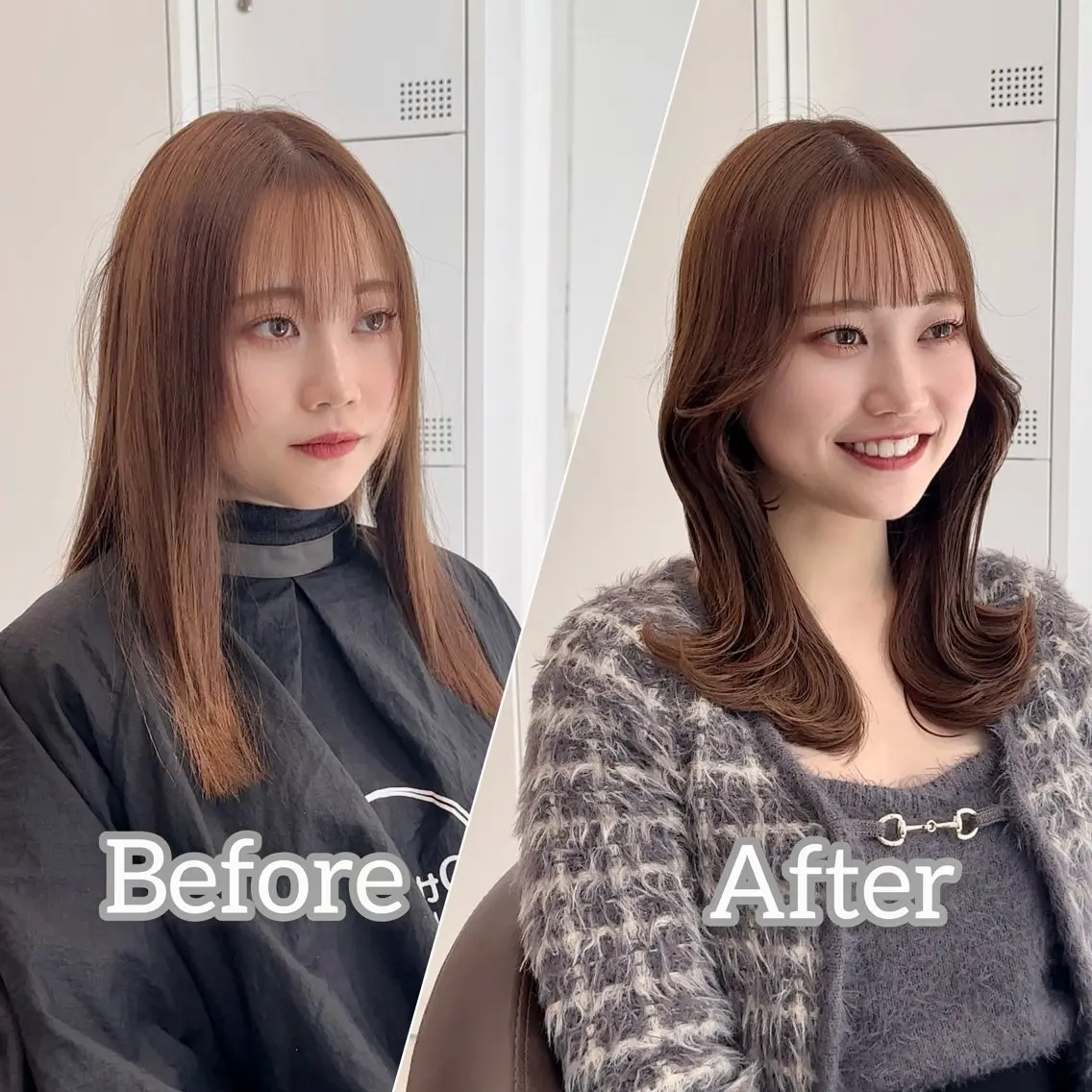 ミディアム カラー カット ヘアカラー トリートメント ブリーチなし/レイヤ ー特化🌈Tommyのヘアスタイル