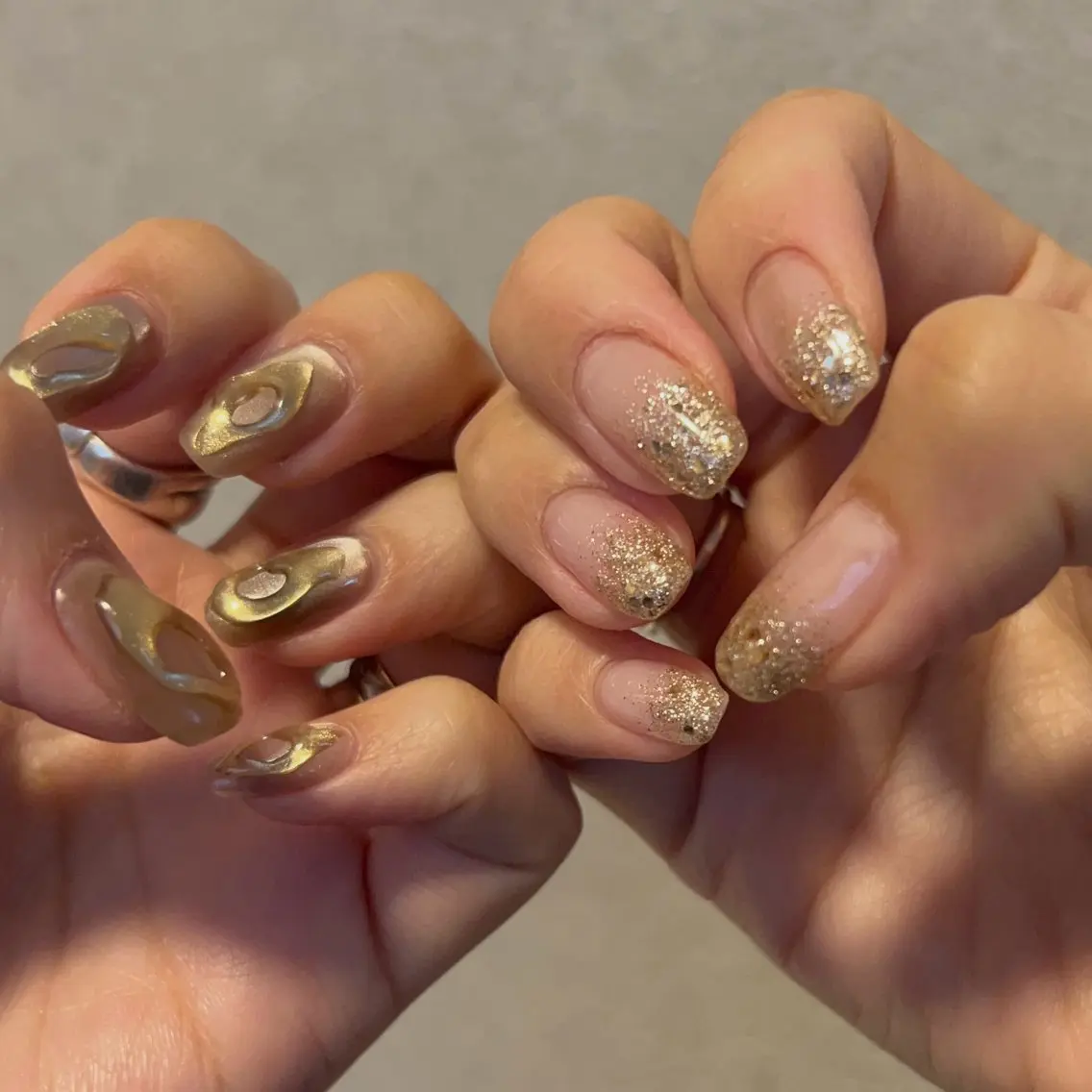 ネイル ゴールド グラデーション ぷっくりネイル nailsalon kiii'sのネイルデザイン