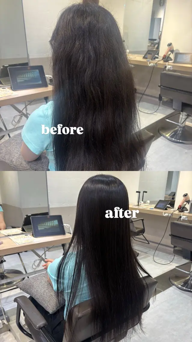 セミロング トリートメント 縮毛矯正 山本 あのんのヘアスタイル