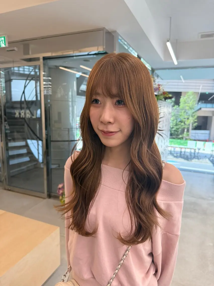 ロング カラー ベージュカラー ブリーチ 透明感カラー ブリーチなしカラー カット ヘアカラー SAKI /レイヤー/ベージュのヘアスタイル