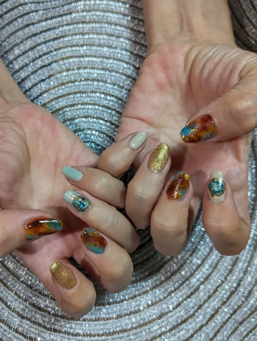 ネイル べっ甲ネイル ✨ameru✨ nailsalonのネイルデザイン