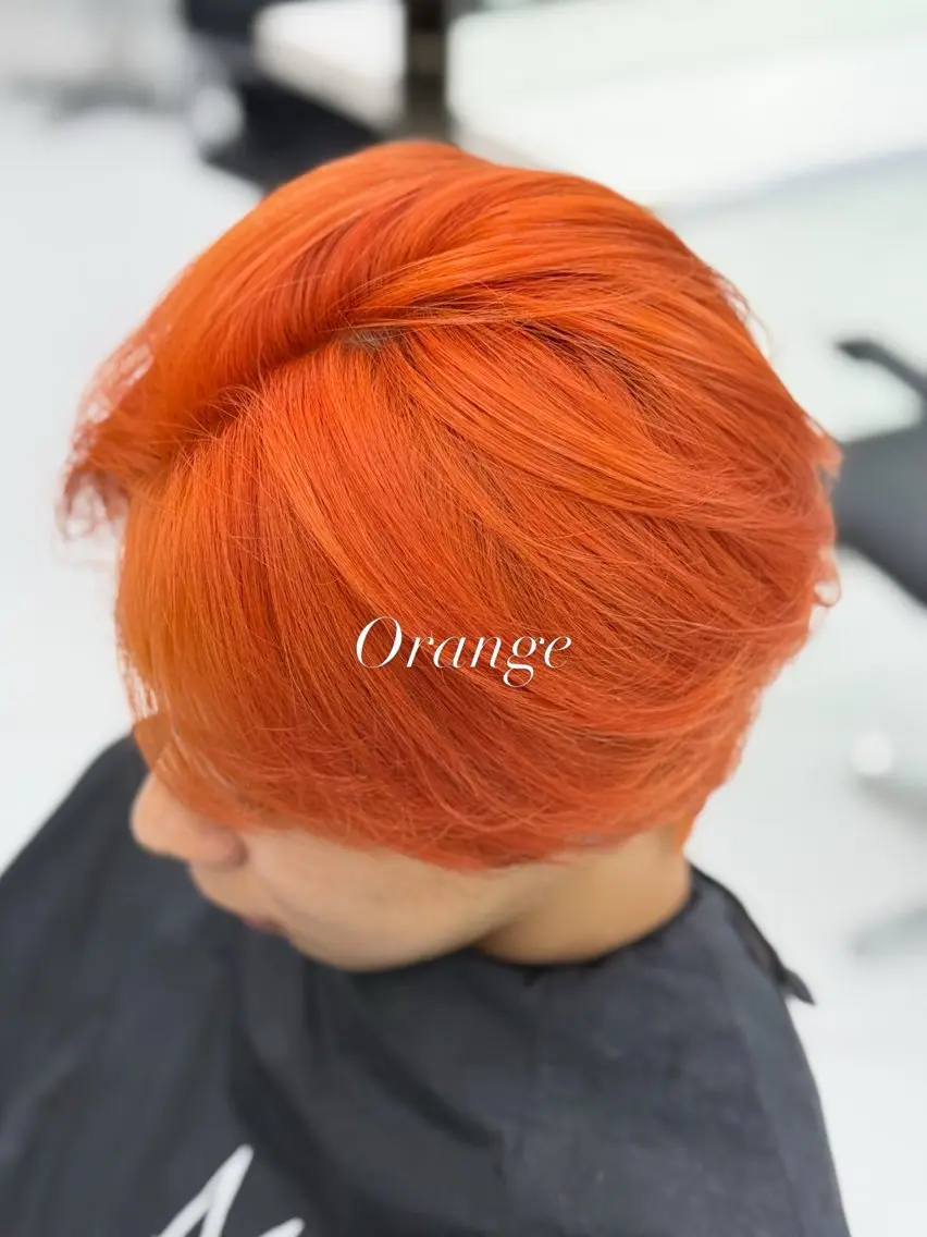 カラー メンズ オレンジ ヘアカラー 渋谷ブリーチカラー/ デザインカラー/優希のヘアスタイル