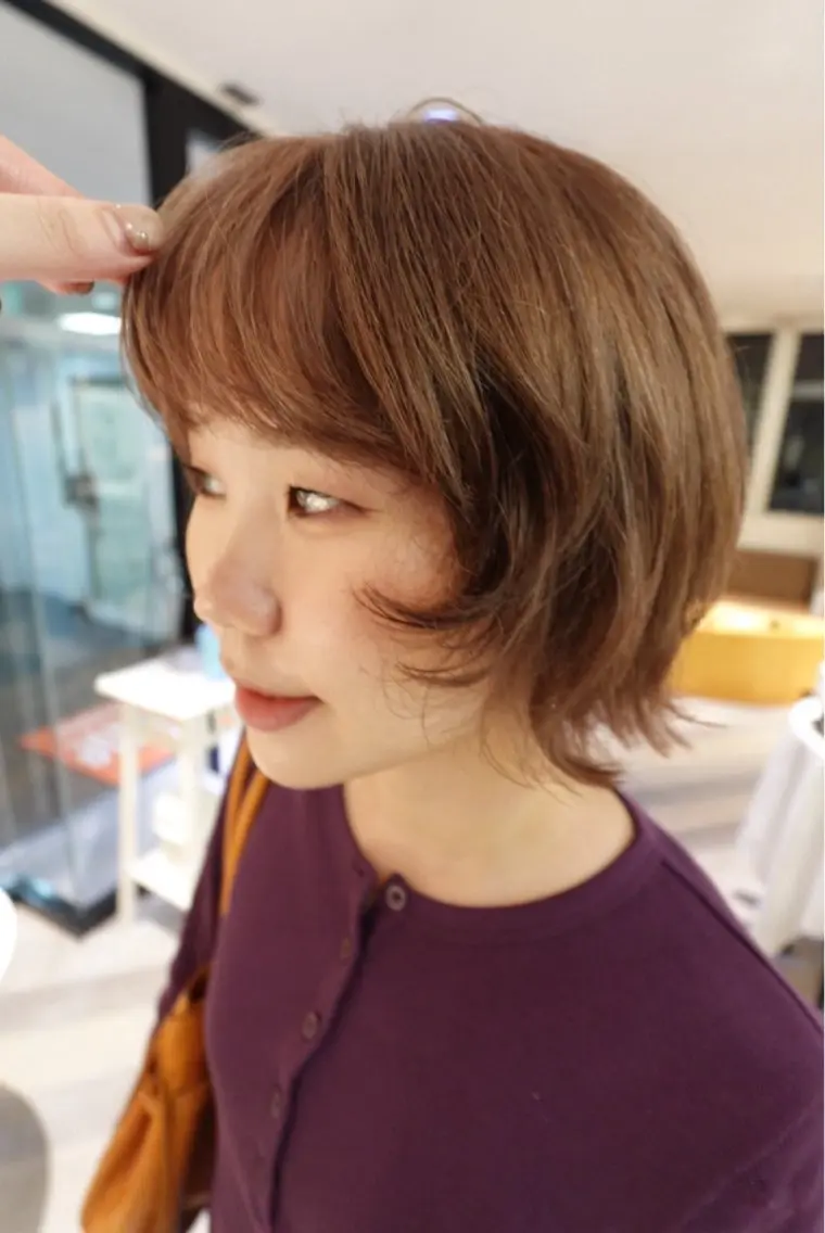 ショート パーマ ショートボブ ボブ ショートヘア ニュアンスパーマ 國領 萌のヘアスタイル