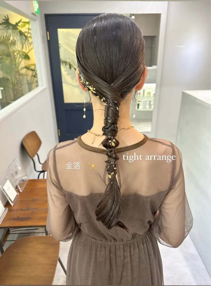 💛金箔付きで華やかに💛お洒落ヘアセット(金箔はご用意があります)の写真