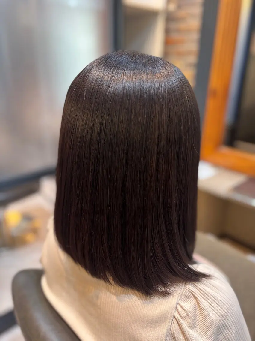 ミディアム カラー 黒髪 ボブ🫧透明感カラー 💎Sayakaのヘアスタイル