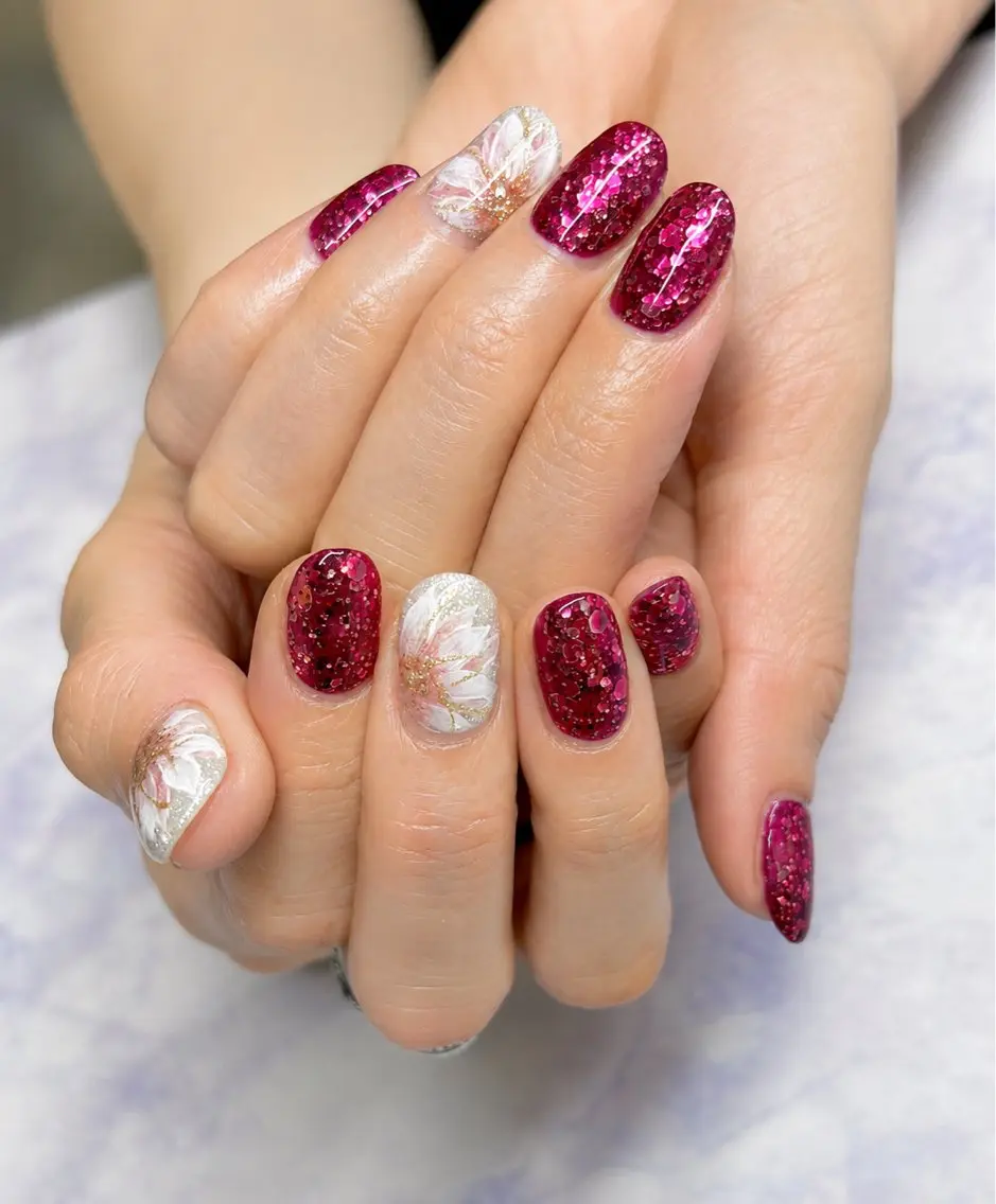 ネイル アートネイル フラワーネイル MYu Beauty Salon YURIのネイルデザイン