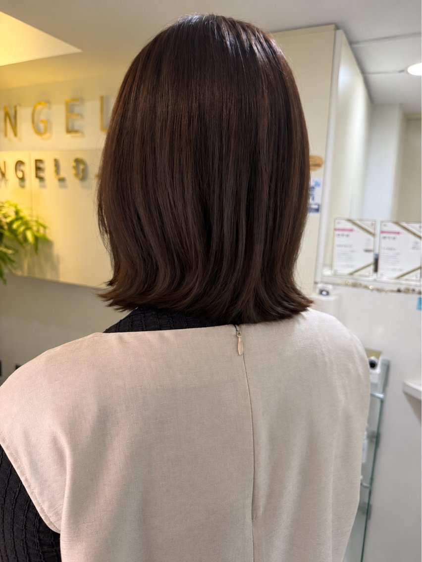 ミディアム ボブ くびれヘア ✂️ アンジェロ🤍 有働のヘアスタイル