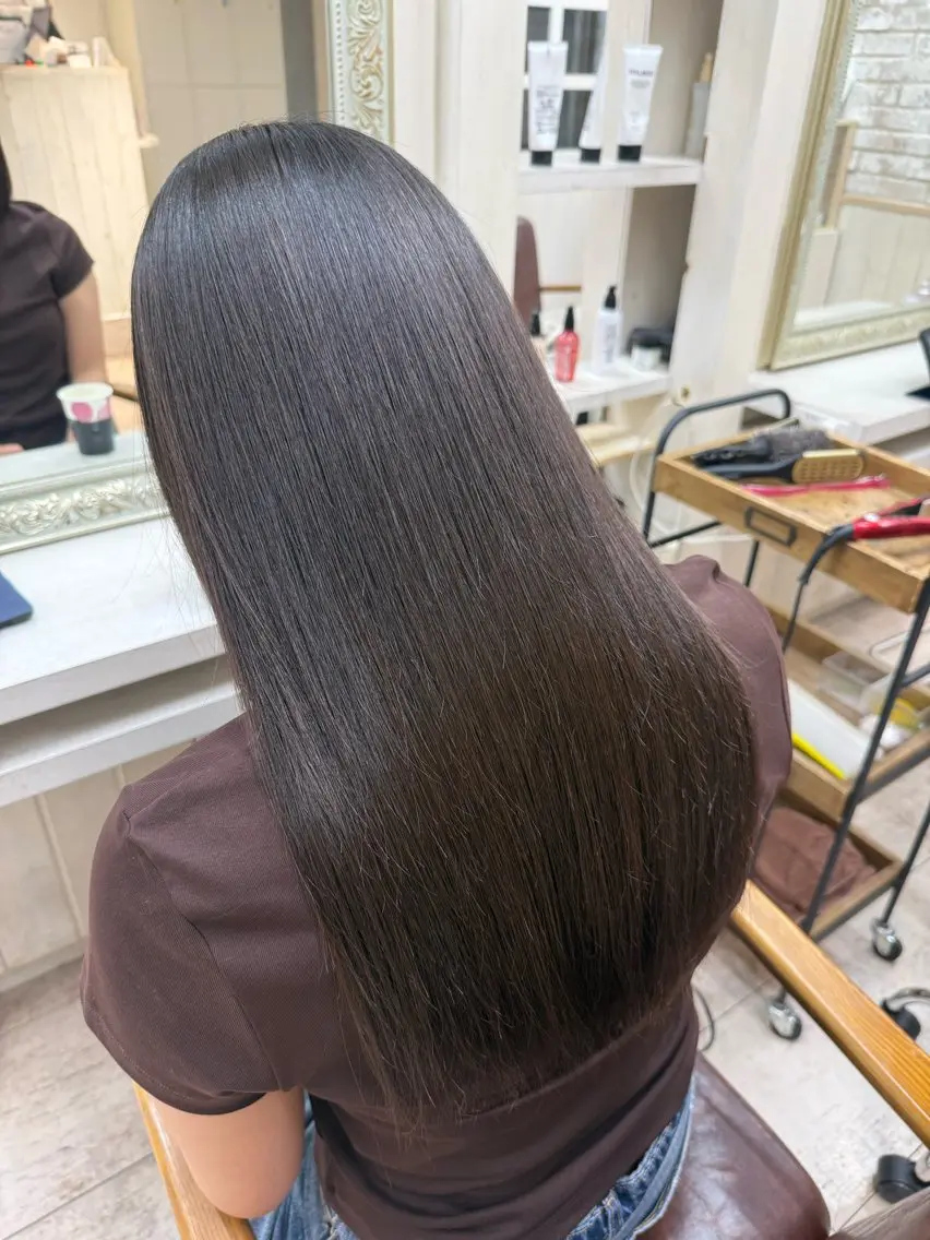 ロング 縮毛矯正 縮毛矯正 高橋 りりのヘアスタイル