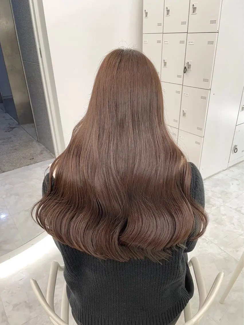 【💖透け感カラー×髪質改善で韓国風のうるツヤヘアに💖】ブリーチなしダブルカラー➕髪質改善トリートメントの写真