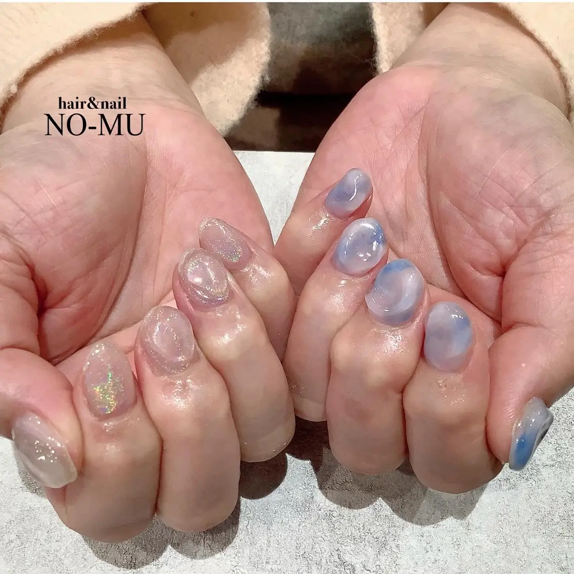ネイル 氷ネイル・うるうるネイル ハンドネイル hair&nail NO-MUのネイルデザイン