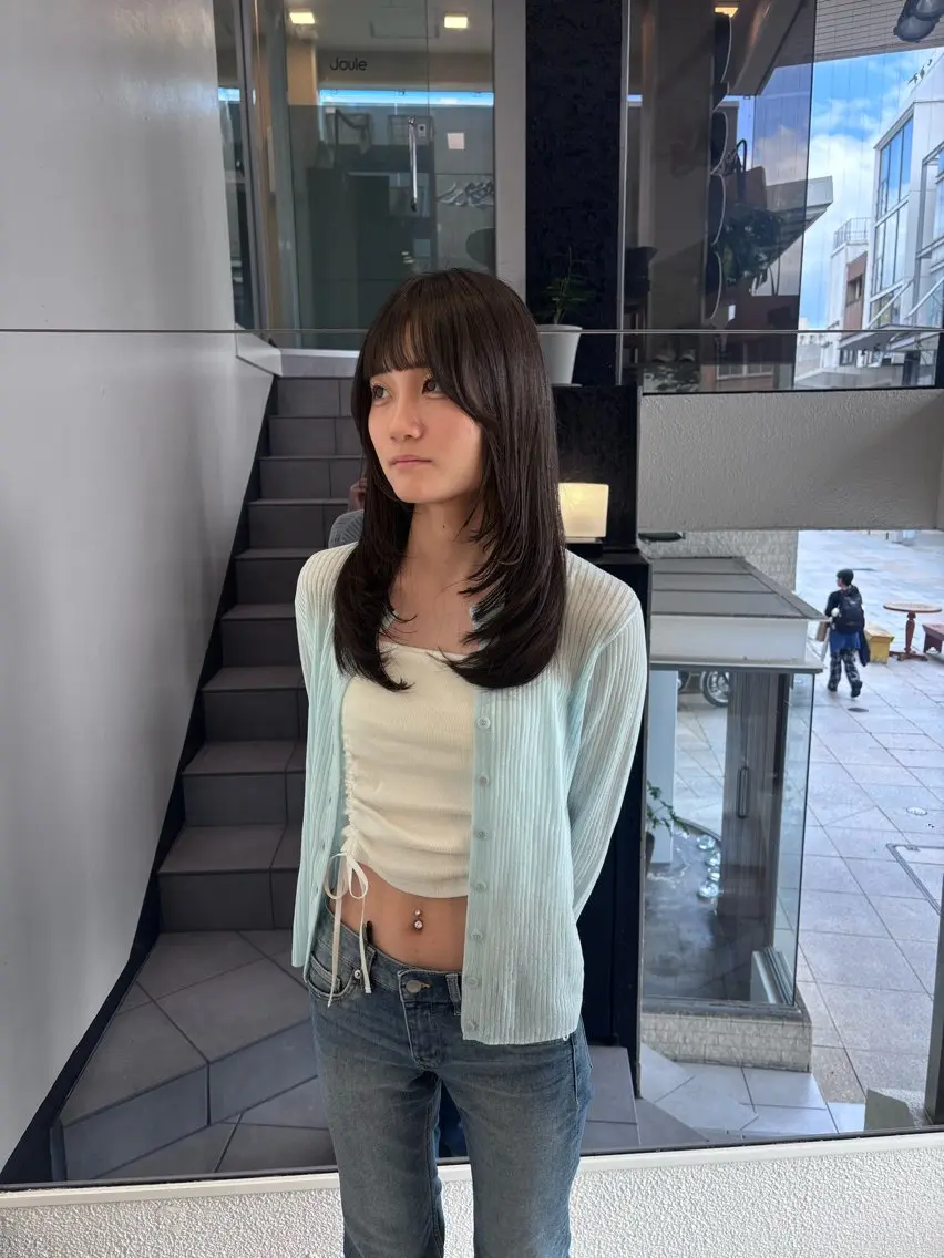 セミロング カット ヘアカラー トリートメント 竹田 佳奈のヘアスタイル