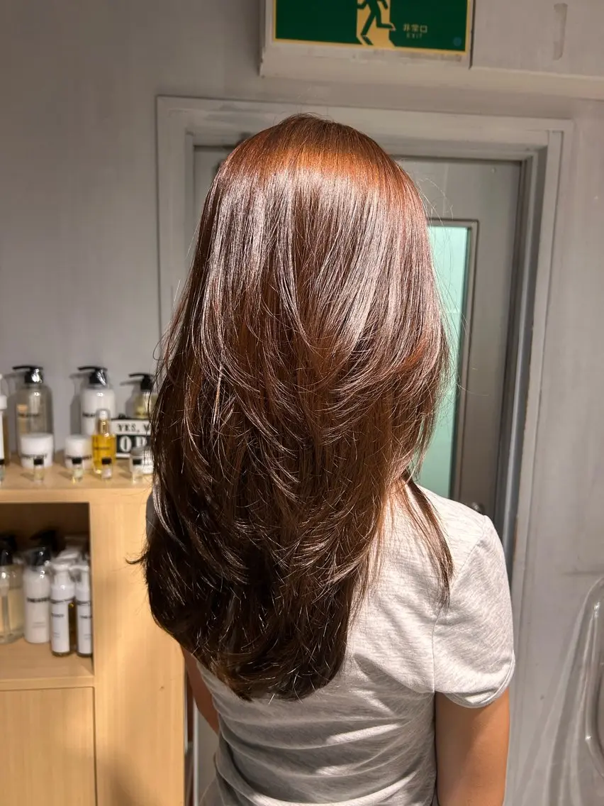 セミロング カット ヘアカラー ヘッドスパ レイヤーStyle 🪽菜々実のヘアスタイル