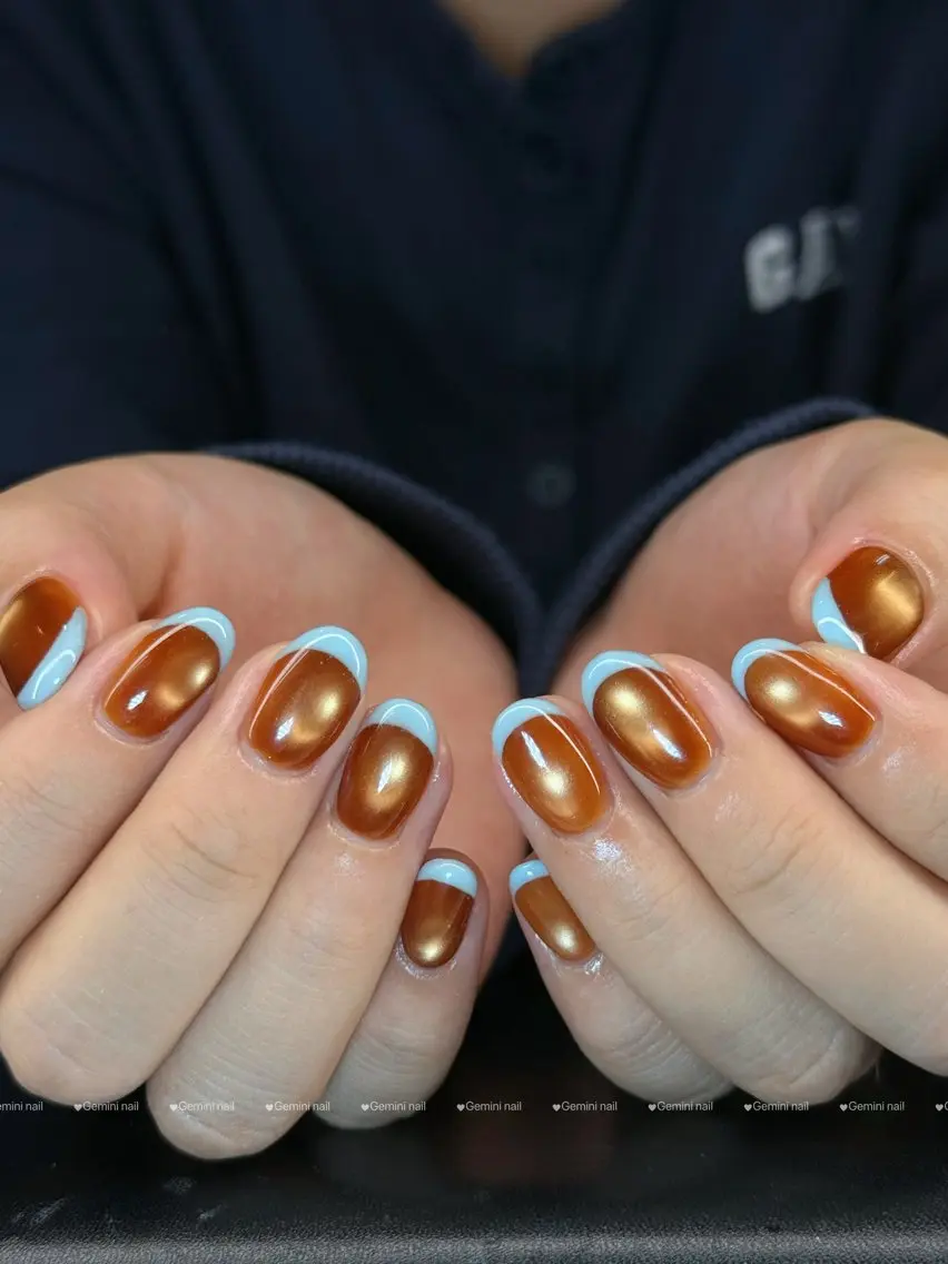 ネイル フレンチネイル マグネットネイル Gemini nail.Yukiのネイルデザイン