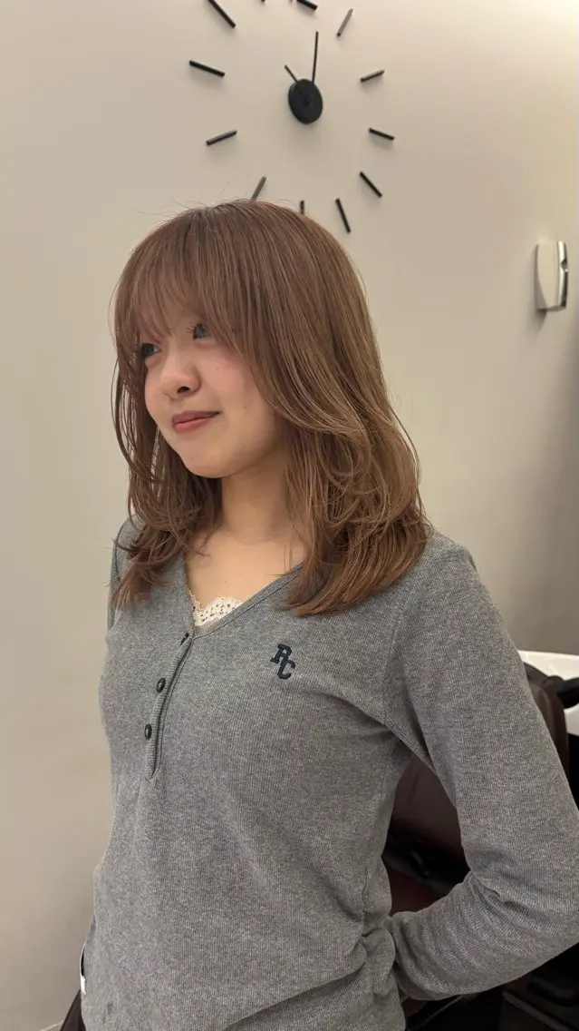 ミディアム ミディアムレイヤー レイヤーカット 天王寺美容室/ アヤカのヘアスタイル