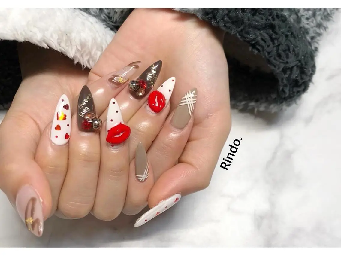 ネイル バレンタイン ハンドネイル Rindo.ネイル ♡耳つぼジュエリーのその他イメージ