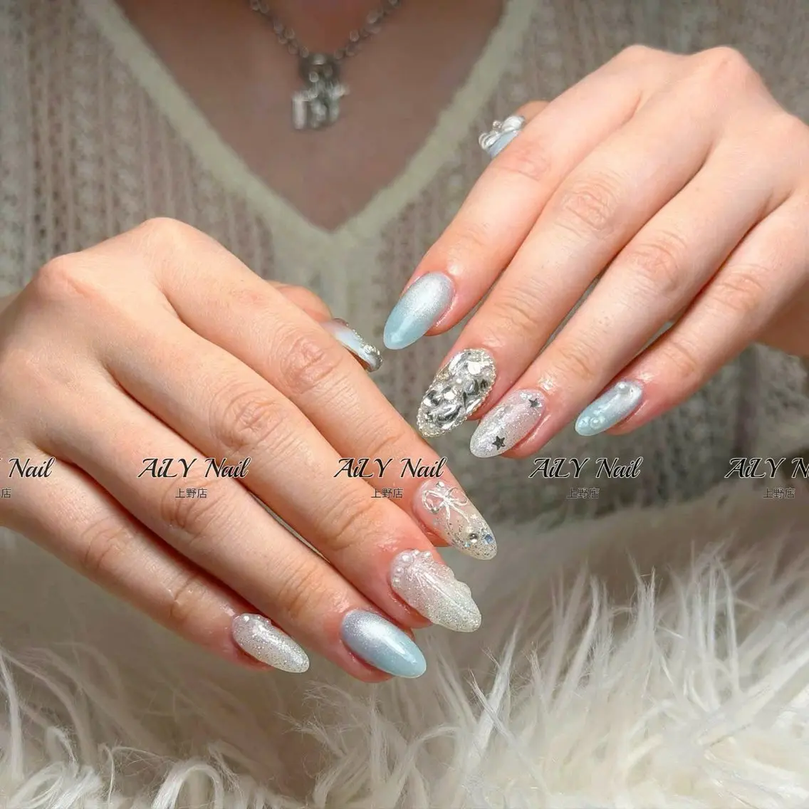 ネイル アートネイル ジェルネイル マグネットネイル ニュアンスネイル シンプルネイル ハンドネイル AiLy Nail 上野店のネイルデザイン