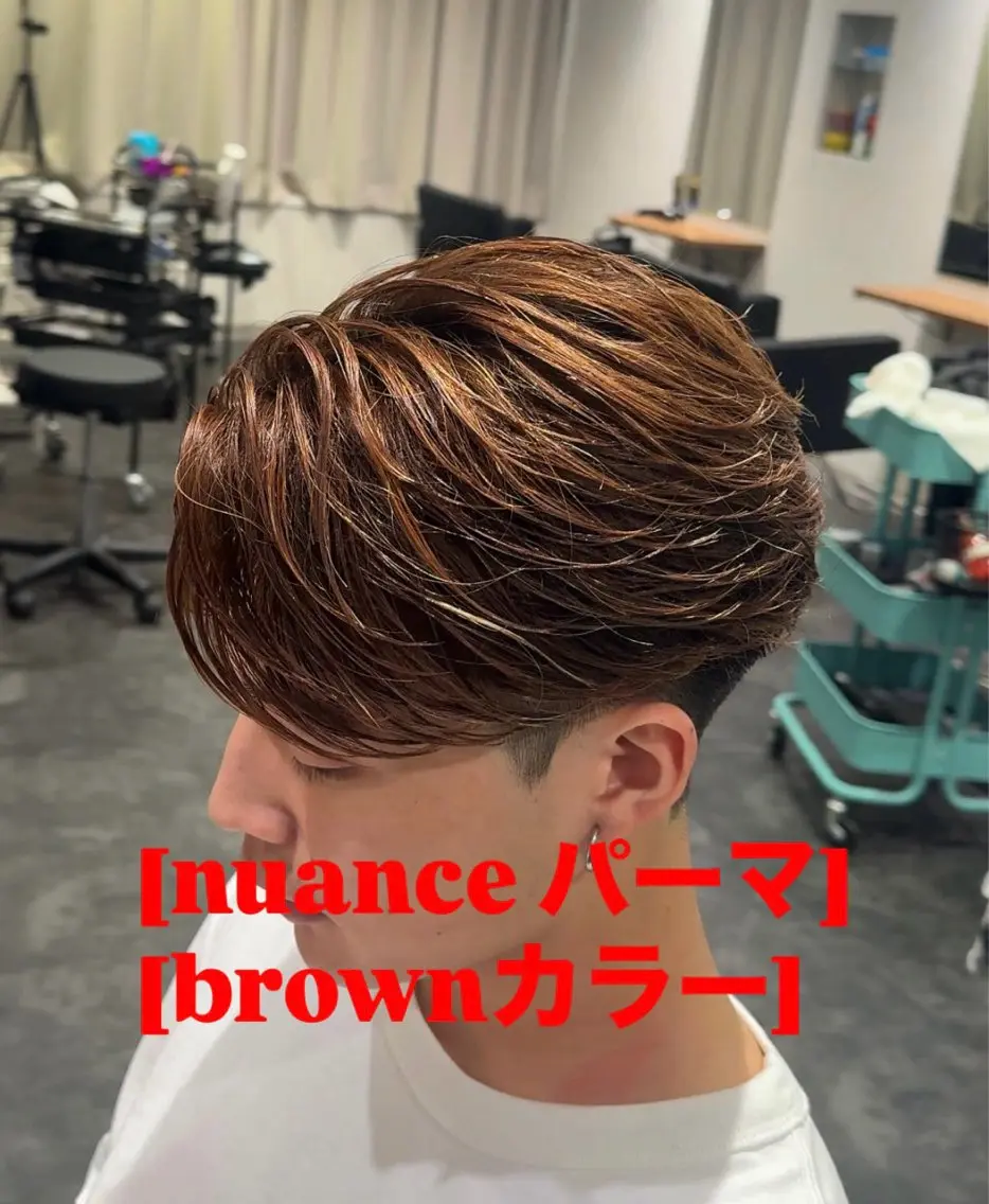 ショート カラー パーマ メンズ メンズパーマ ニュアンスパーマ カット ヘアカラー パーマ 河合 倖宏のヘアスタイル