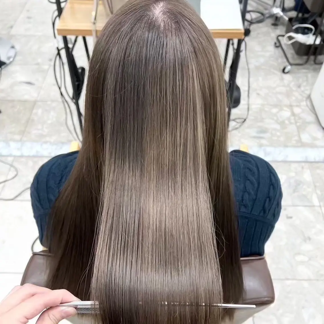 ロング カラー 縮毛矯正/ワンカラー モデル募集🫧羽夏のヘアスタイル
