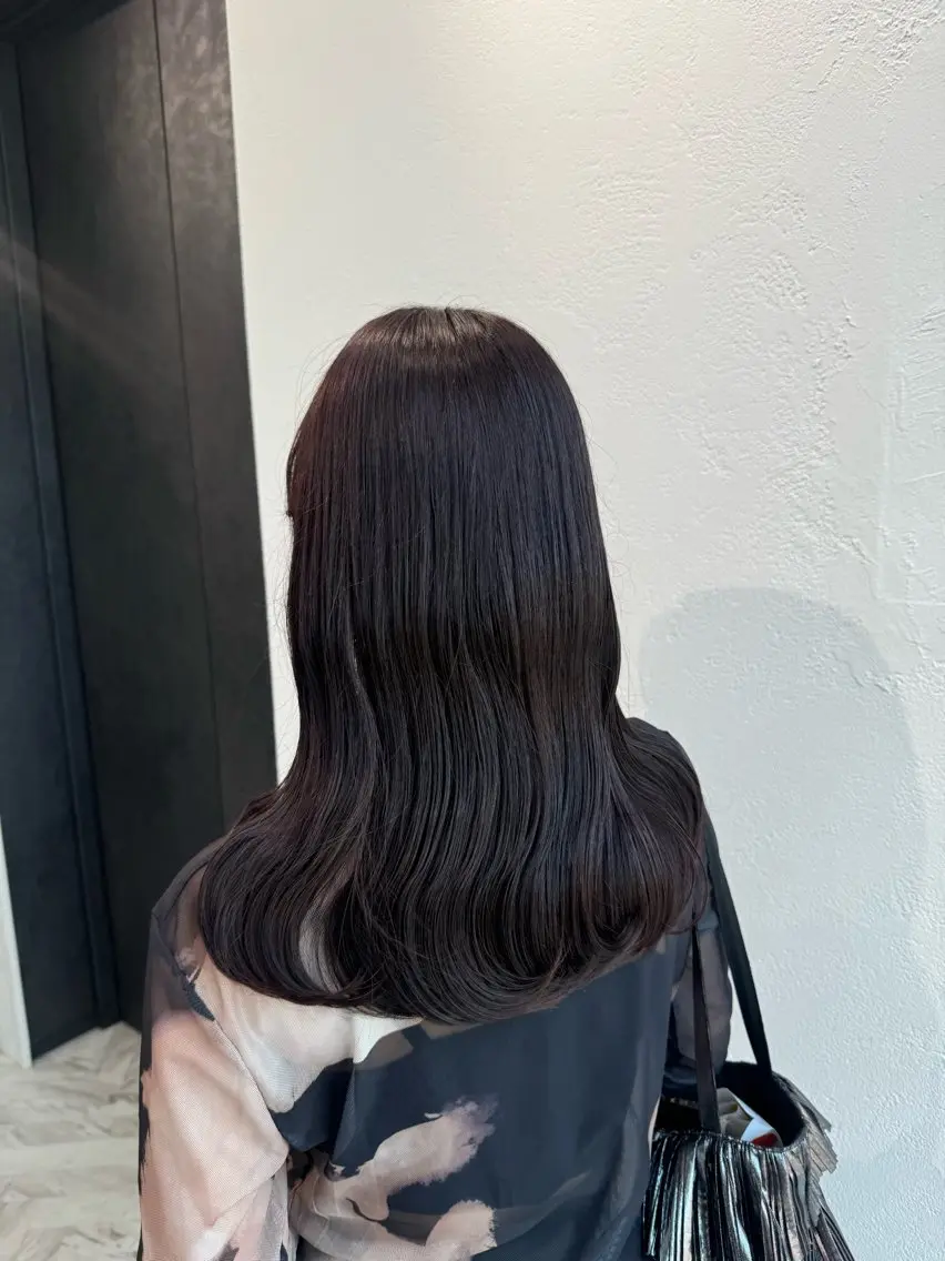 ロング カラー カシス 鈴木 まゆのヘアスタイル