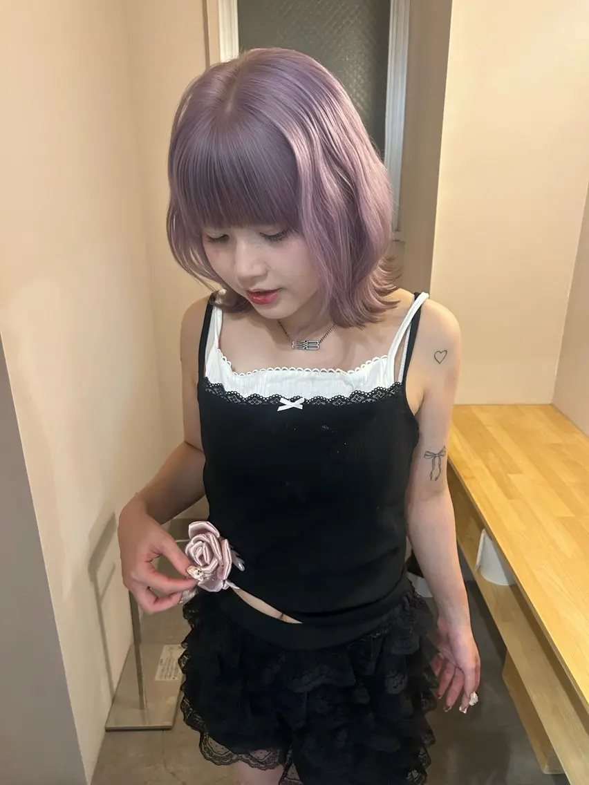ミディアム 🦋ショートボブ /kanna🦋‪のヘアスタイル
