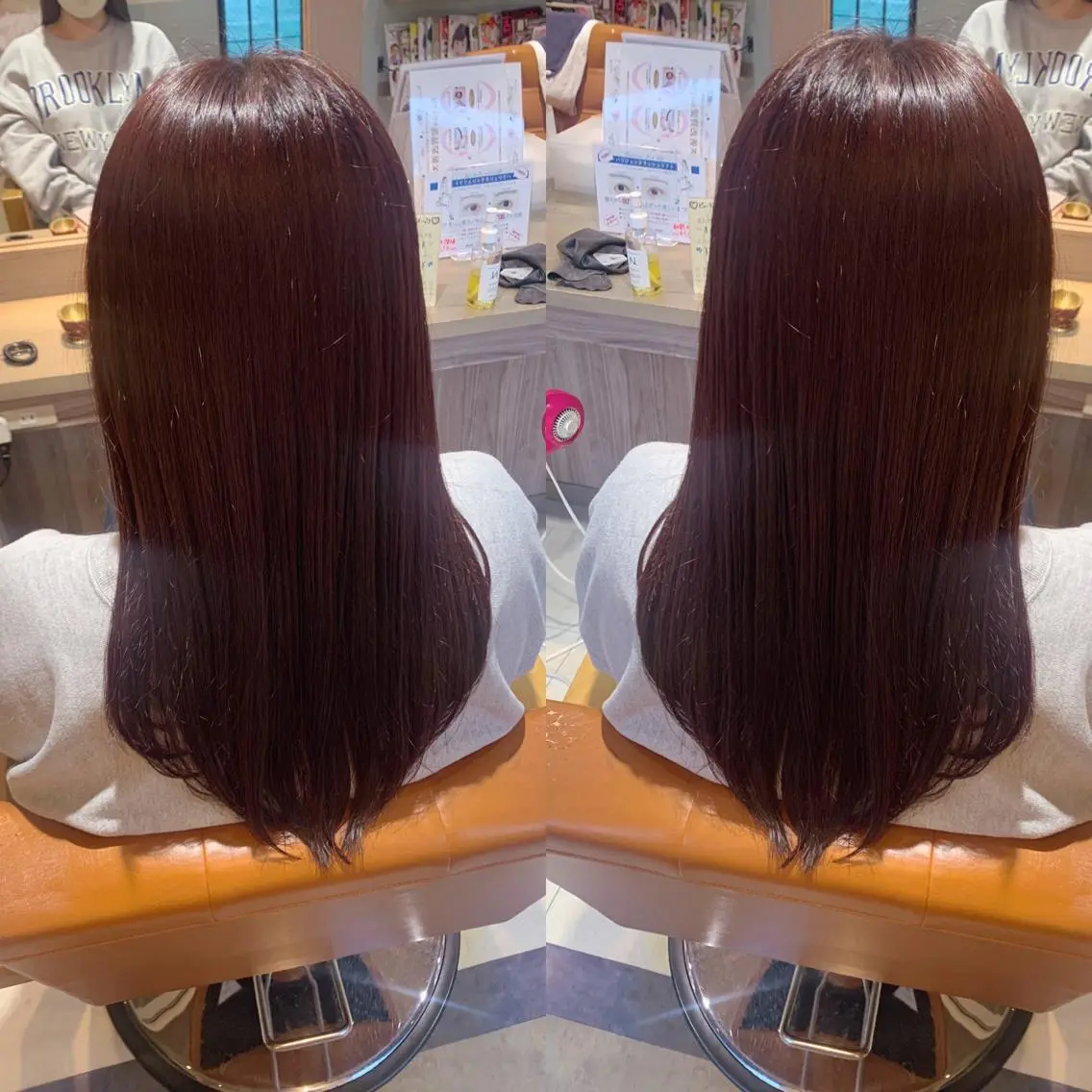 ロング カラー ブラウンカラー レッドカラー レッドブラウン 韓国🇰🇷 ✂︎hair 内田愛のヘアスタイル