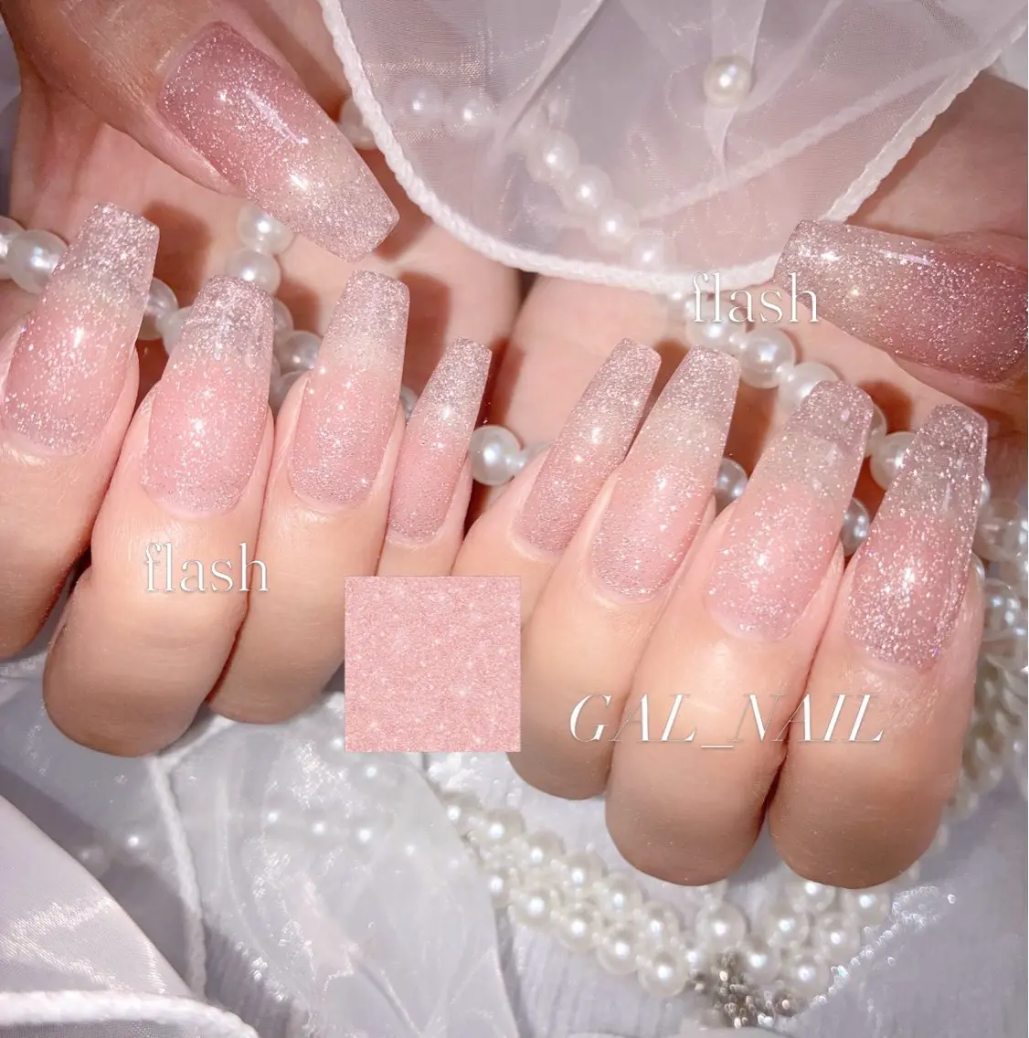 ネイル 長さ出し フラッシュネイル ロングネイル ハンドネイル ハンドケア GAL_NAIL Miraiのネイルデザイン