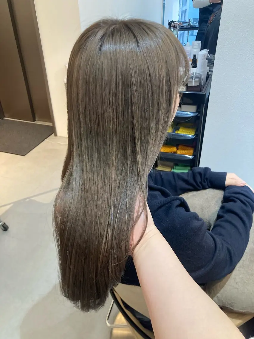 ロング カット ヘアカラー トリートメント ✨色持ちの良い艶 カラー✨蟹江真世のヘアスタイル