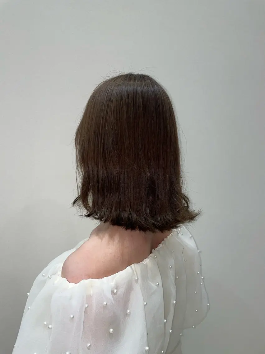 ミディアム 切りっぱなしボブ ボブ 外ハネヘア 似合わせカット/ パーマ/ゆづきのヘアスタイル