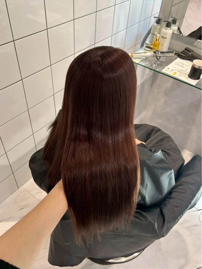 ロング ヘアカラー 韓国ワンホン透明感 カラー✨🖤ここあのヘアスタイル