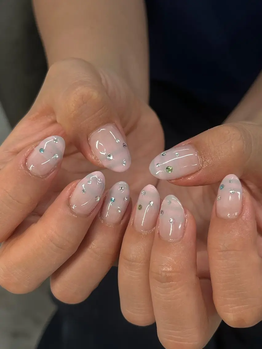 ネイル ボーダー ピンク ハンドネイル schon 🎀saraのネイルデザイン