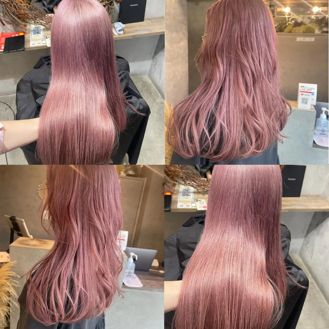 セミロング カラー ピンクカラー ダブルカラー /まつ毛パーマ🎀のヘアスタイル