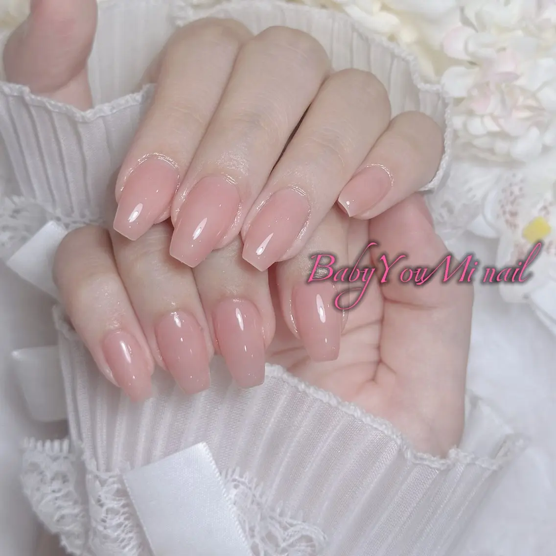 ネイル オーロラネイル チークネイル 成人式 フットネイル フレンチネイル ハンドネイル BabyYouMi nailのネイルデザイン