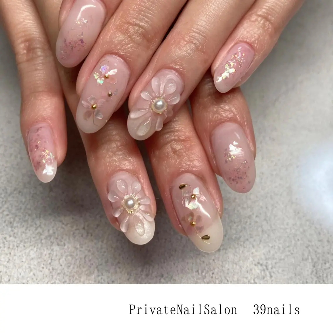 ネイル アートネイル フラワーネイル オフィスネイル ワンカラーネイル ピンク 39-nails EharaMikuのネイルデザイン