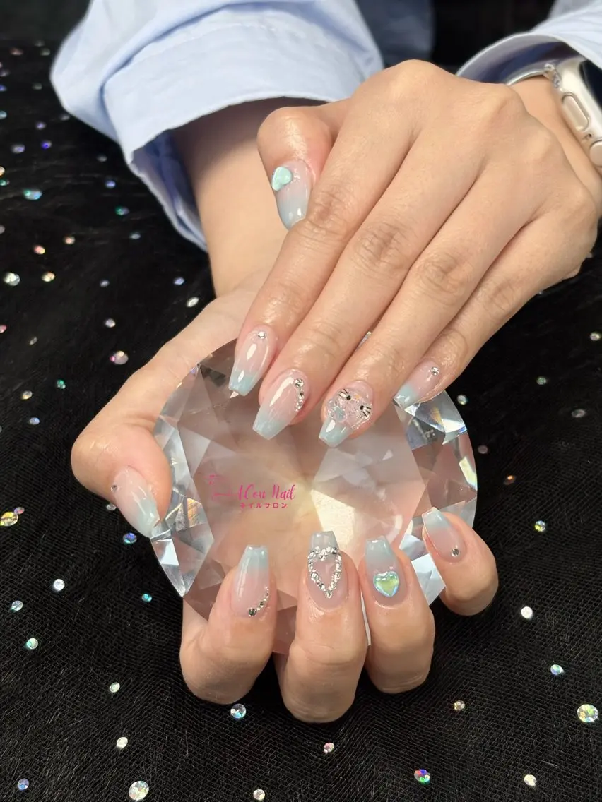 ネイル 桜ネイル 長さ出し フラワーネイル フレンチネイル ジェルネイル ハンドネイル ACon NailSalonのネイルデザイン