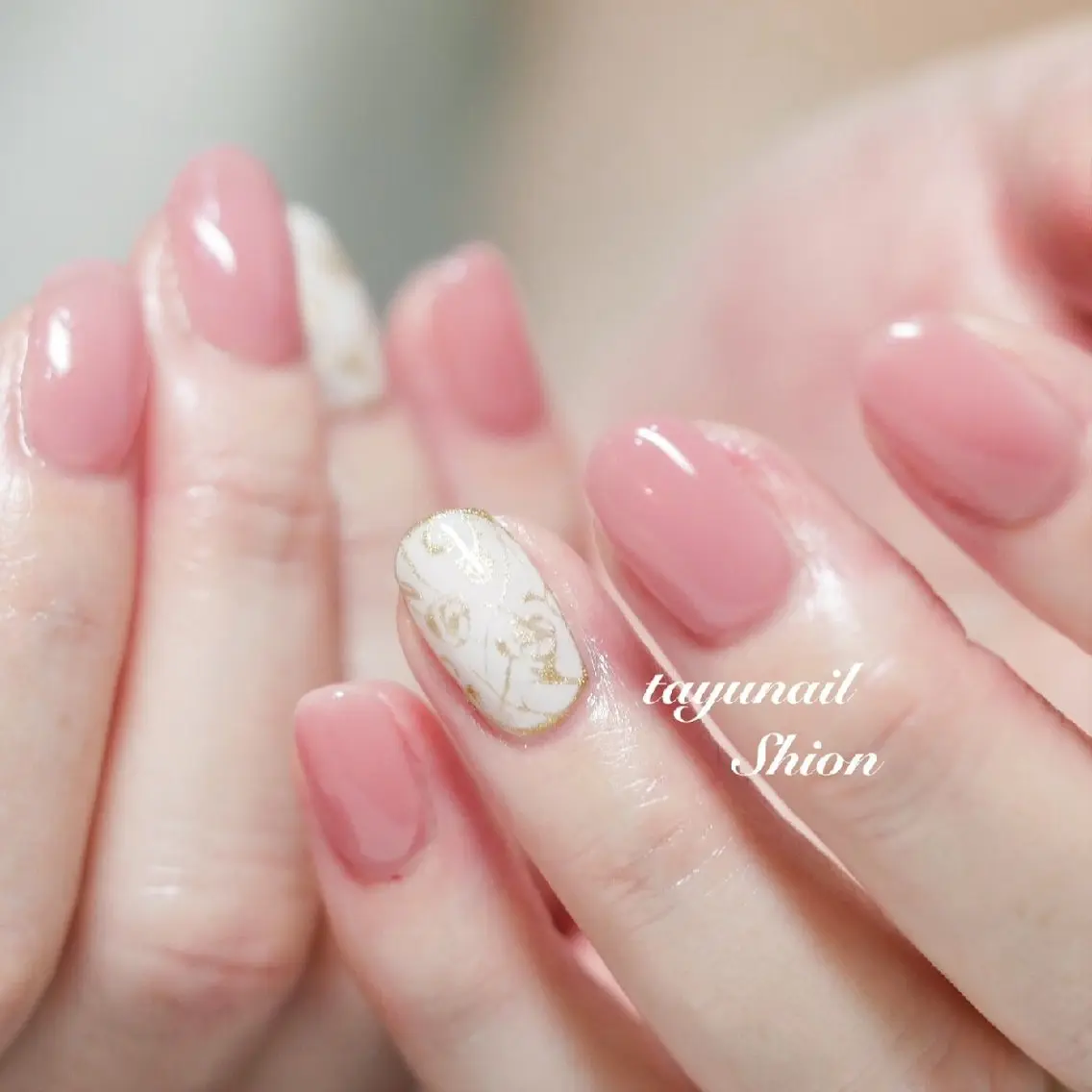 ネイル ジェルネイル パラジェル ピンク ネイルサロン 【たゆnail】のネイルデザイン