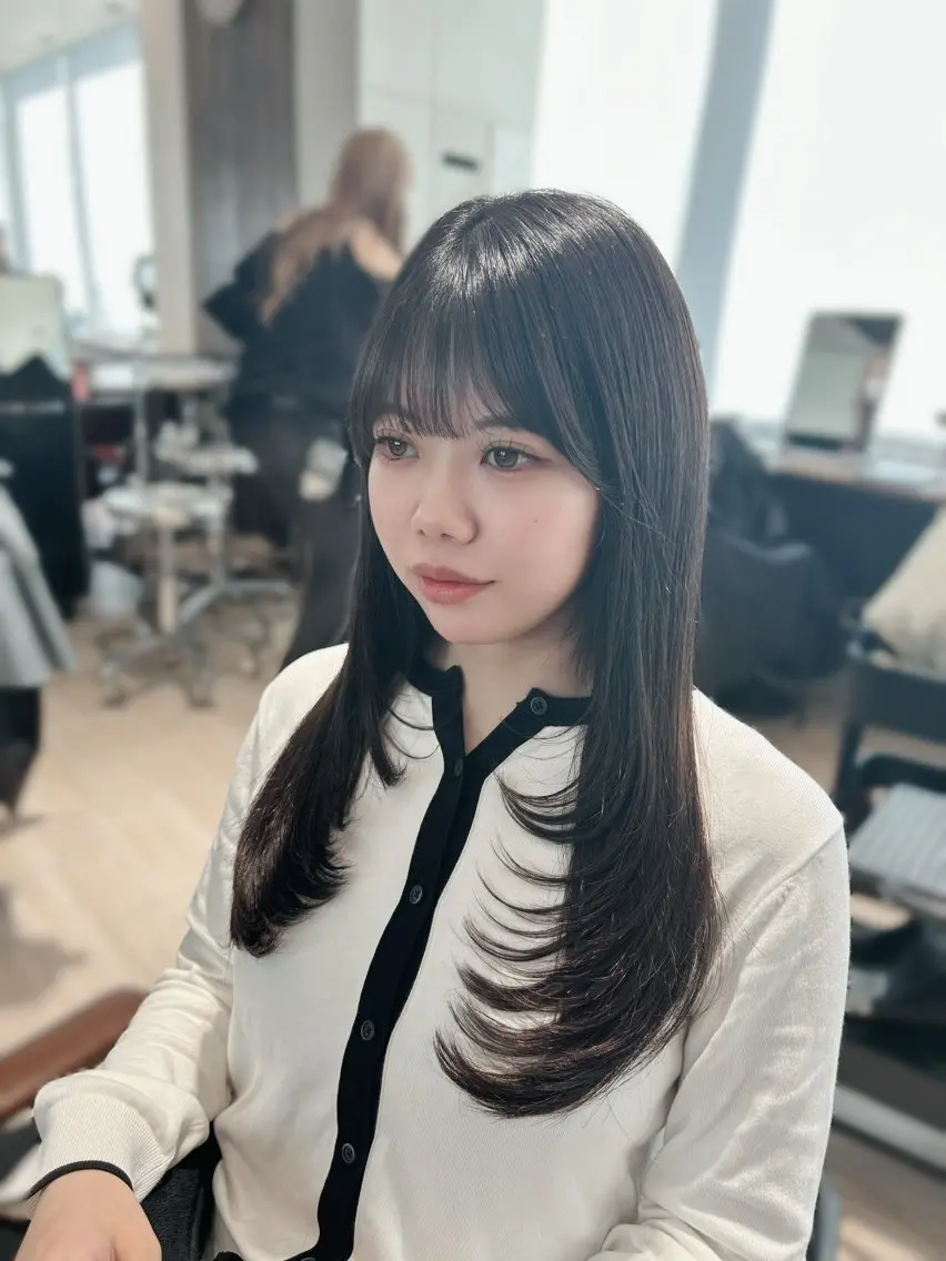 セミロング カット ヘアカラー トリートメント 🎀大竹美侑/顔まわ りカット/レイヤーのヘアスタイル