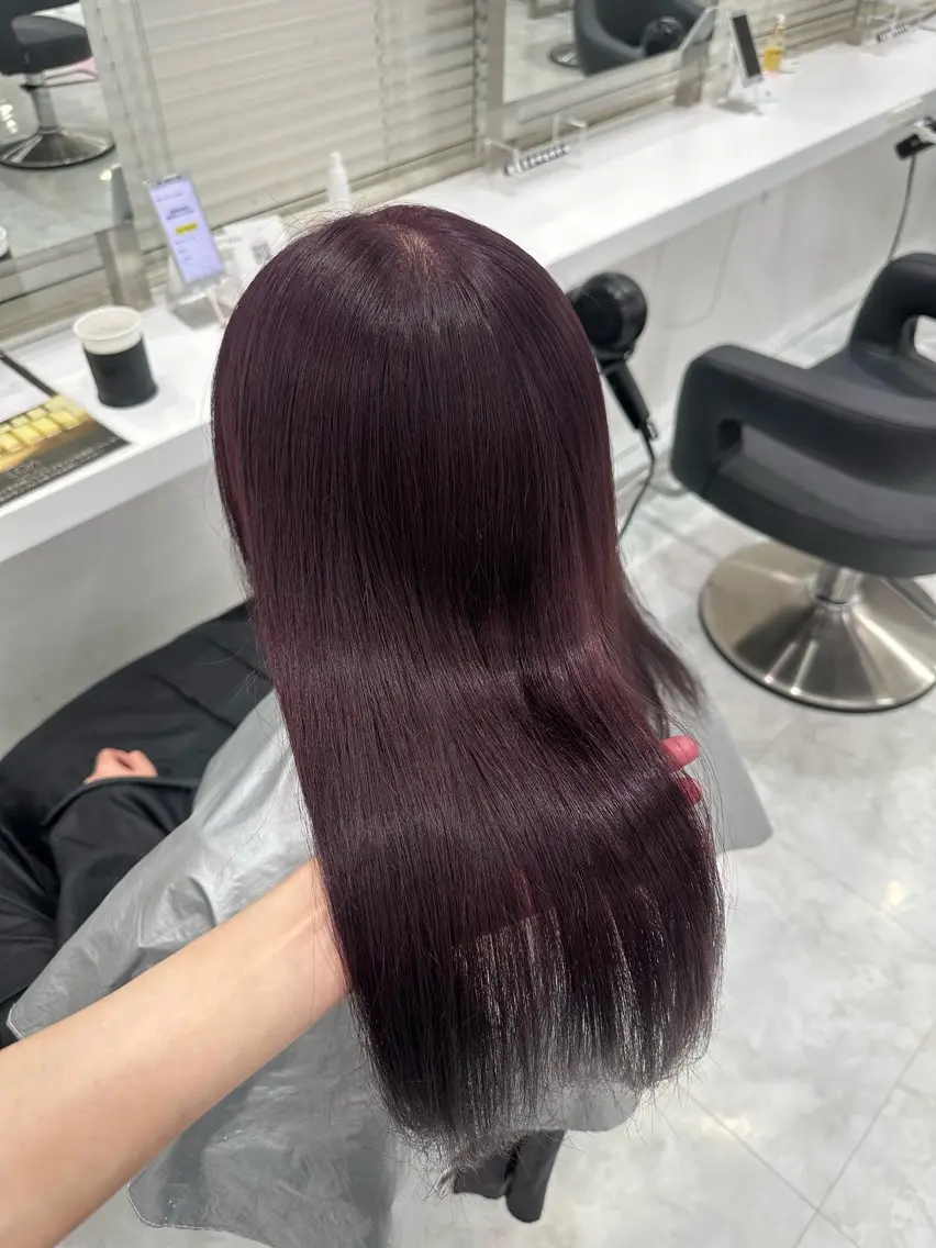 ロング ヘアカラー ヘッドスパ ヘアセット 韓国ガーリー🤍ハイ トーン🤍Ayanaのヘアスタイル